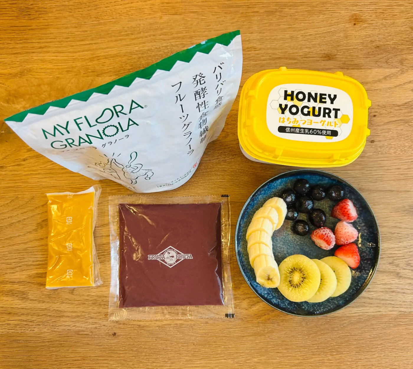 アサイーボウルの材料